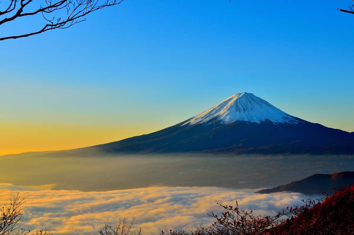 mountain, volcano, peak, summit, countryside, nature, sea of clouds, scenery, scenic, idyllic, mount fuji, japan